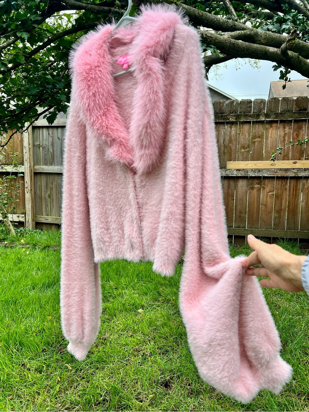 Sugar Thrillz Pink Faux Fur Sweater Plus Size XXL Dolls Kill Pastel Kawaii Cozy